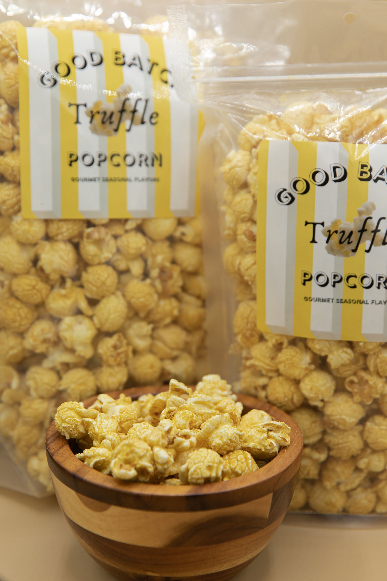 Our rich, intense, signature flavor is pictured. Truffle Popcorn